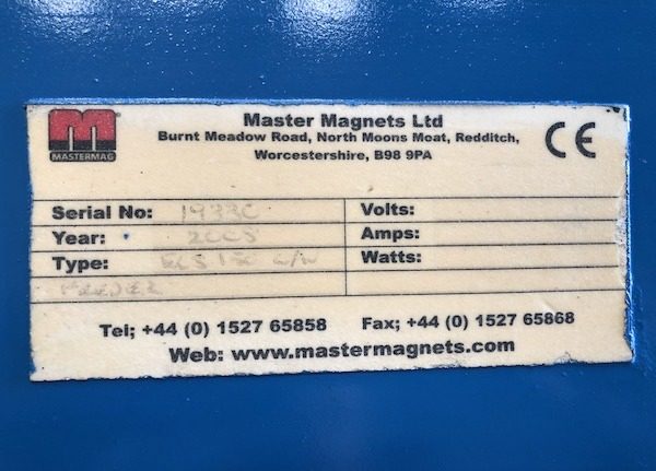 X REFURBISHED EDDY CURRENT SEPARATOR