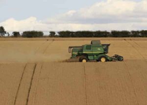 Combine Harvester In Lincolnshire
